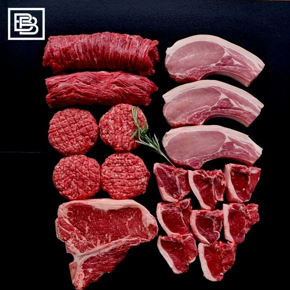 BBQ Box, Pork Cutlet, Lamb, Bavette