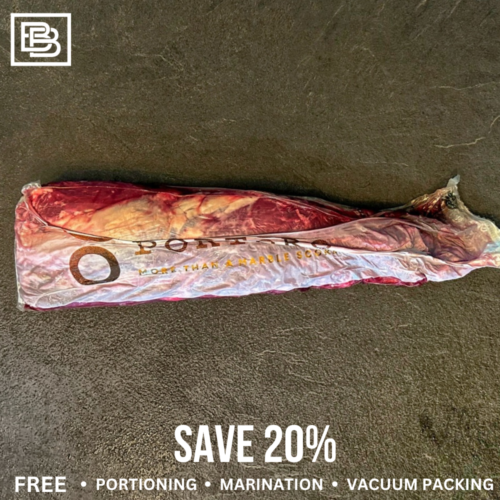 Portoro Grain Fed MB2+ Black Angus Tenderloin - Whole Slab ($150 Deposit, Balance Payment To Update Before Delivery)