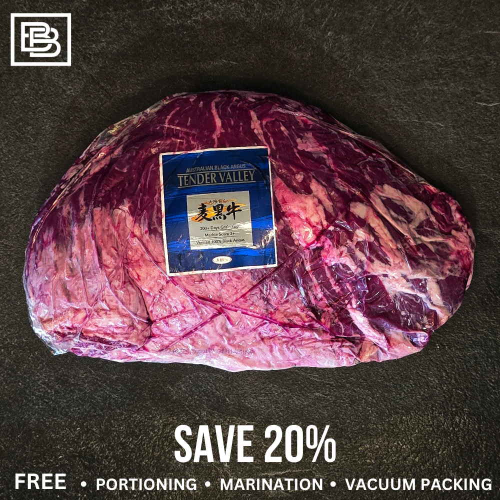 Tender Valley Grain Fed MB3+ Black Angus Bavette - Whole Slab ($200 Deposit, Balance Payment To Update Before Delivery)