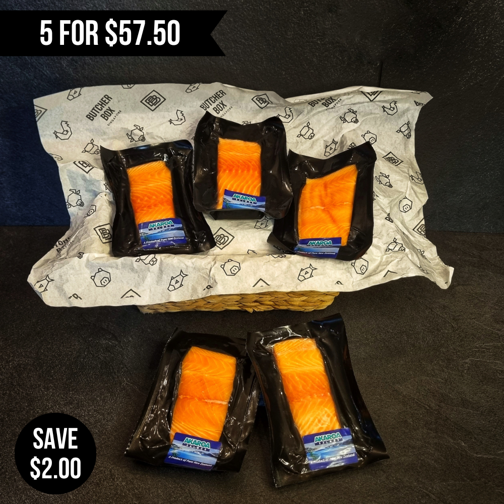 5pkts x 150g Fresh Akaroa NZ King Salmon Portions