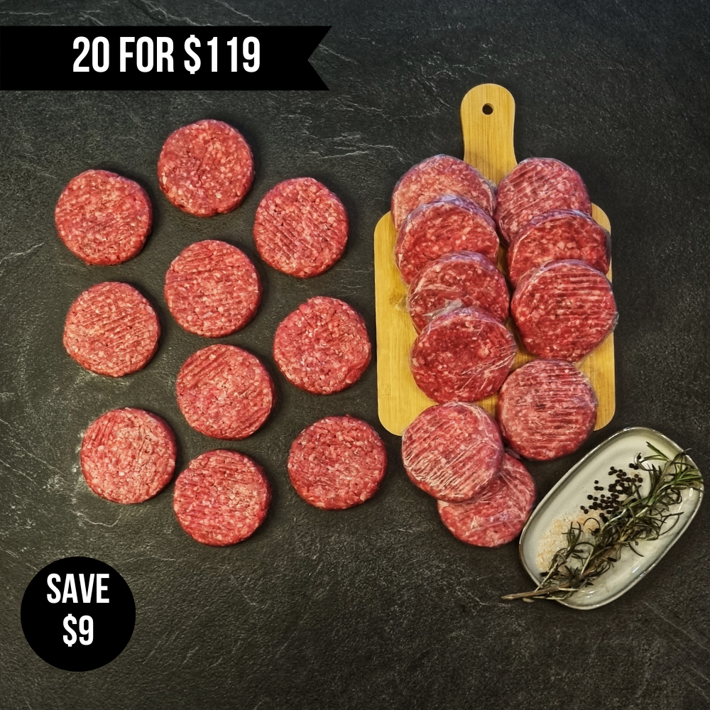 20pcs x 150g Clayton's Organic Grass Fed Burger "Gluten Free" Frozen