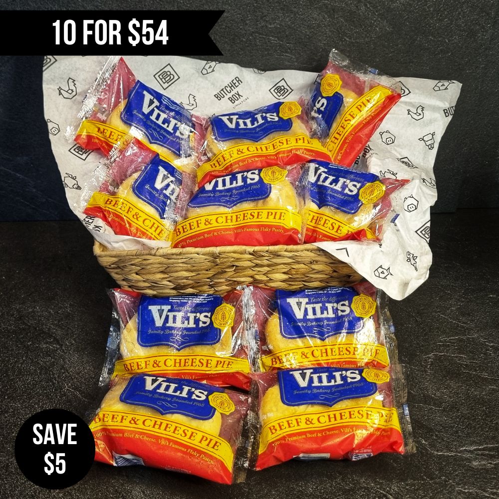 10pkts x 160g Vili's- Beef and Cheese Pie