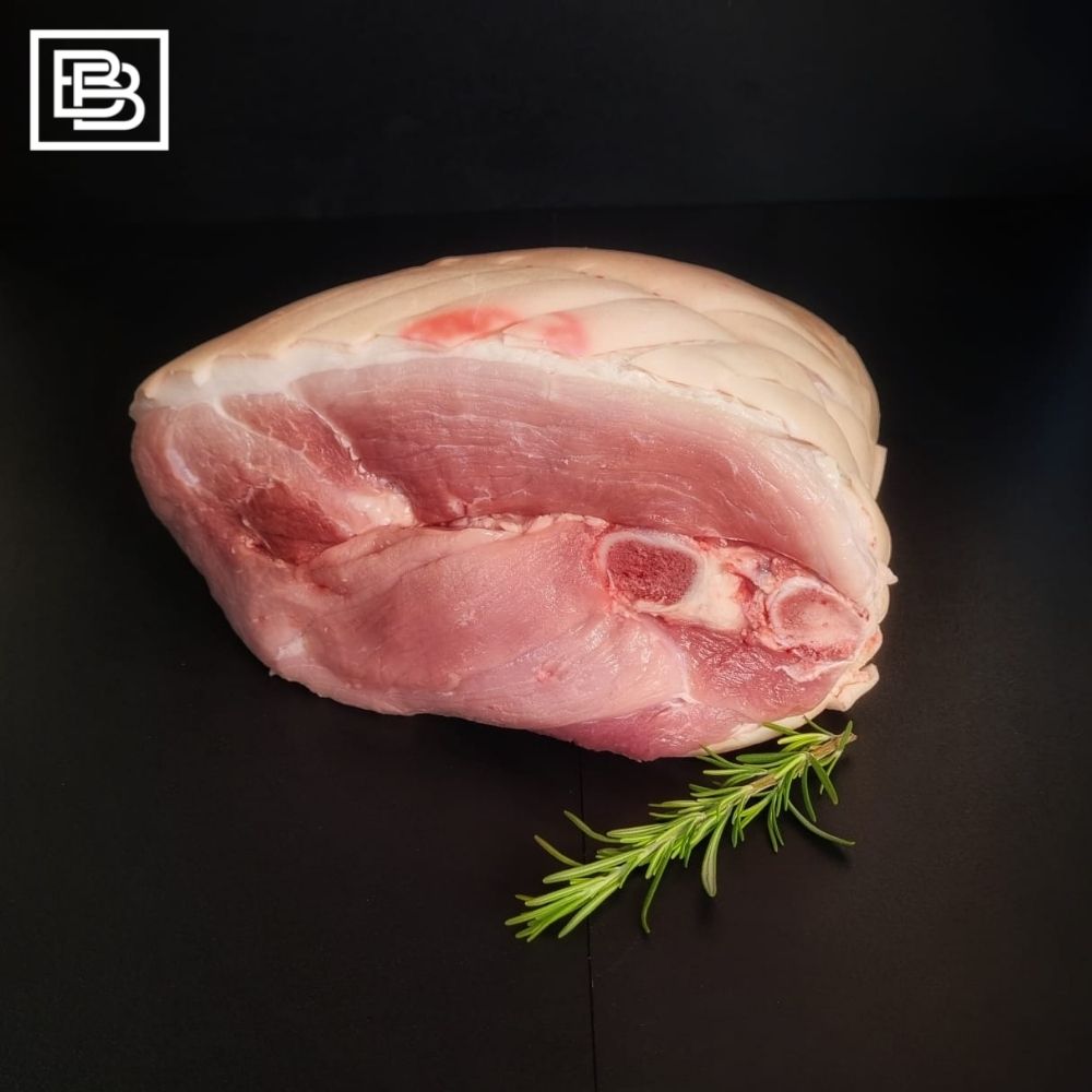Gooralie Australian Free Range Pork Leg Bone-in Roast, Skin on & Scored [4.8-5kg]