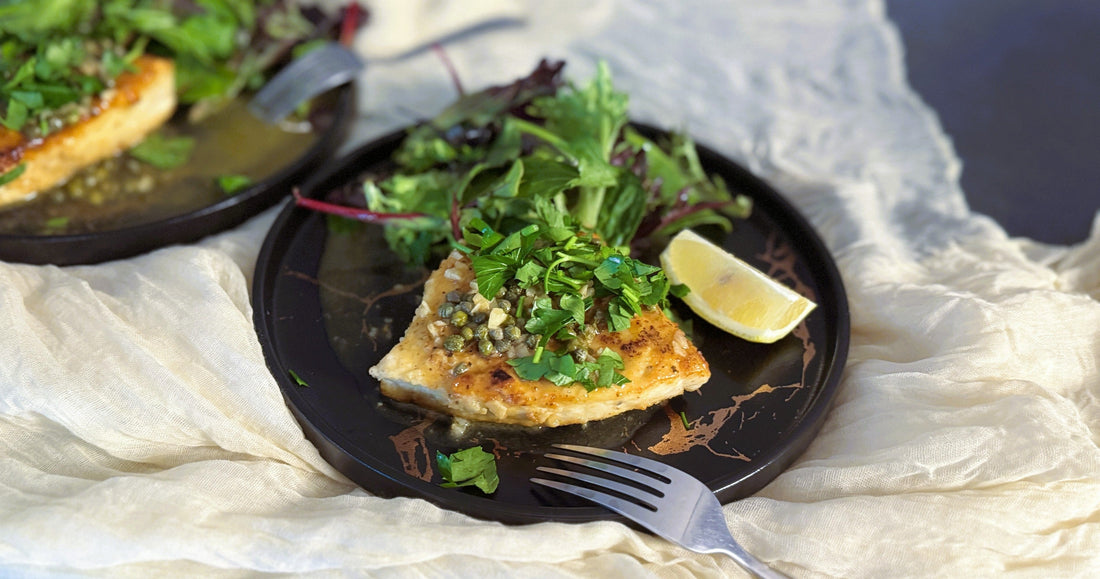 Swordfish Piccata with Lemon, Capers and White Wine