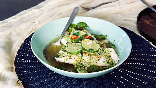Thai Style Spicy Sea Bream Fillet (Pla Neung Manao Style)