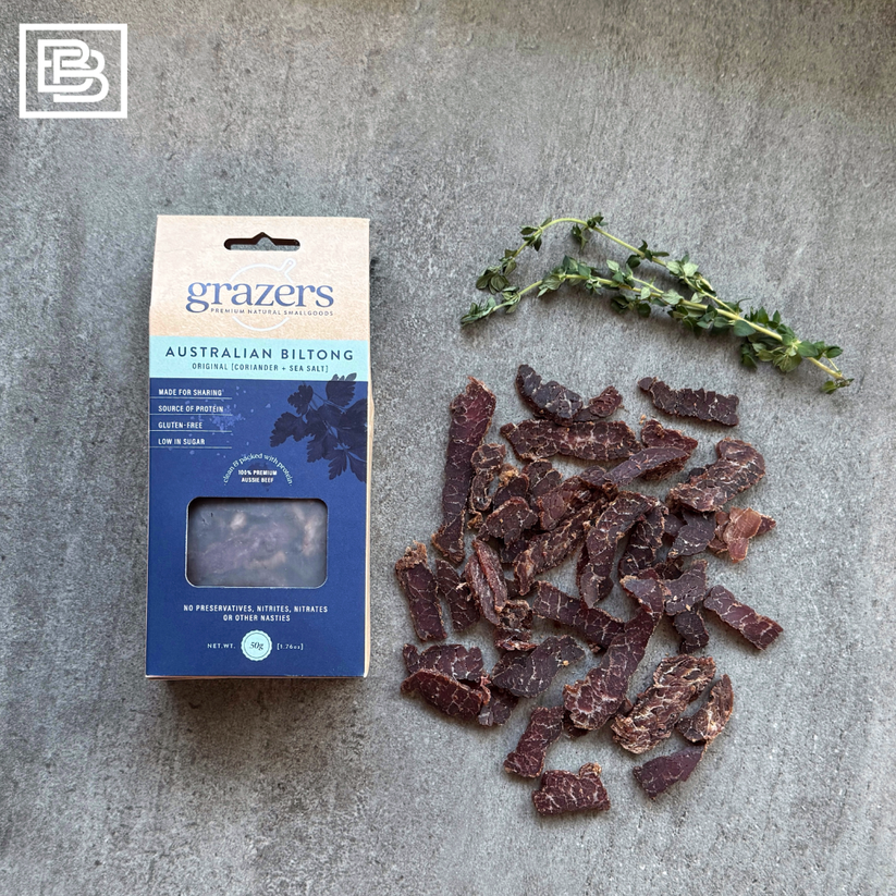 Biltong, Sea Salt & Coriander Biltong, Healthy Snack Butcher Box SG