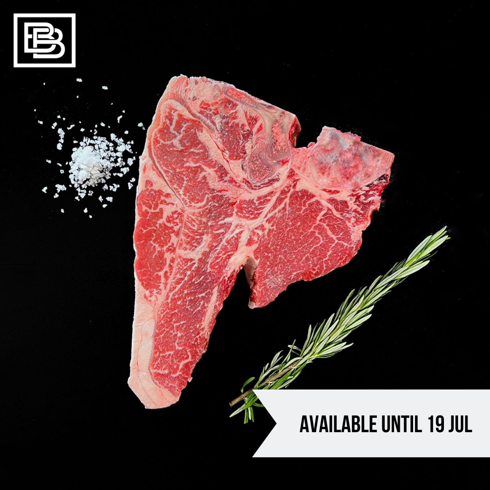 30-40 Days Dry Aged Portoro Grain Fed MB4+ Black Angus T-Bone Steak [700-800g]