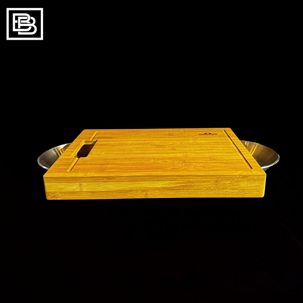 Napoleon Cutting Board with Stainless Steel Bowls