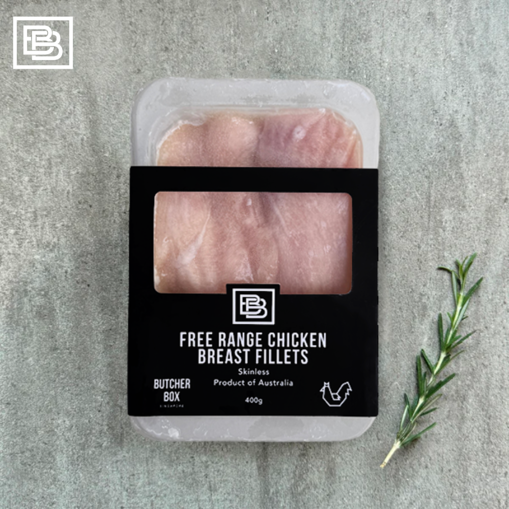 Australian Certified Free Range Chicken Breast Fillet Skinless, Boneless Frozen [400g+/-]