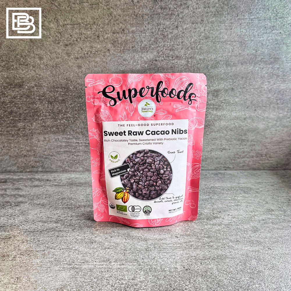 Nature’s Superfoods Organic Sweet Raw Cacao Nibs [150g]