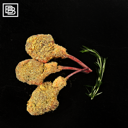 White Pyrenees Lamb Parmesan Crumbed Cutlets - Gluten Free [Weight Options Available]