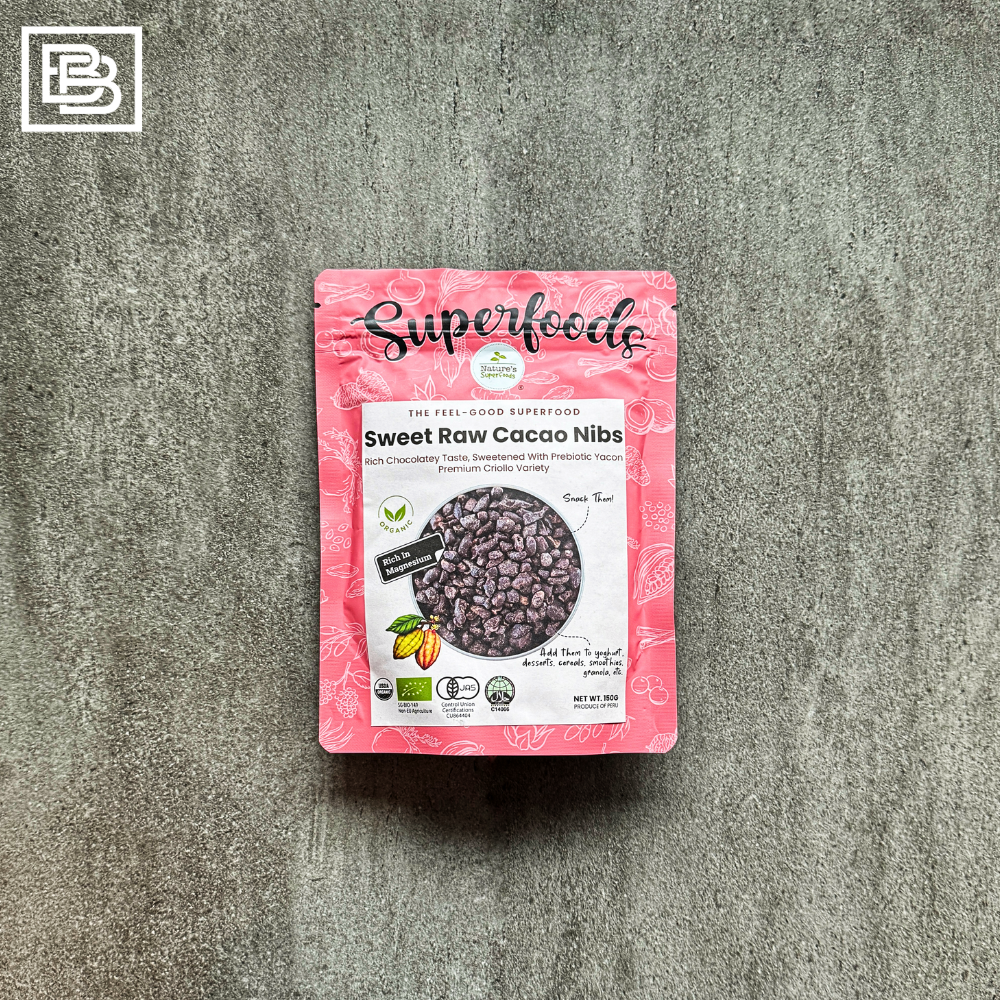 Nature’s Superfoods Organic Sweet Raw Cacao Nibs [150g]