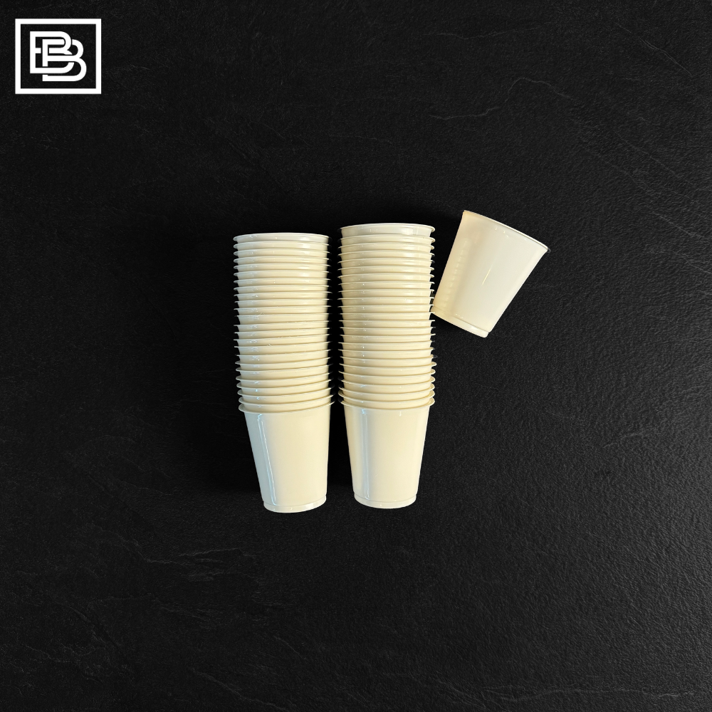 Disposable White Plastic Cups, 7oz. [50pcs]