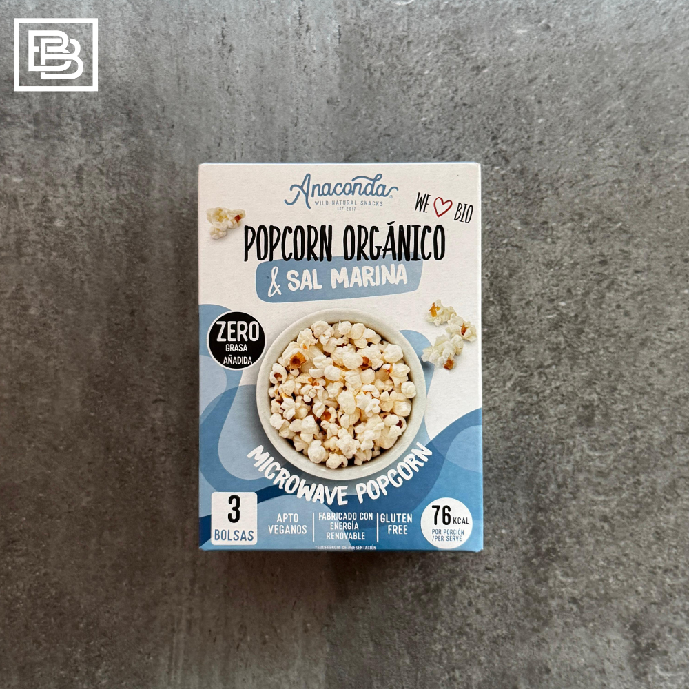 Anaconda - Organic Microwave Popcorn Marine Salt [225g]