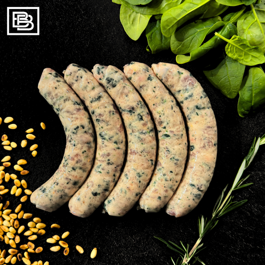 Chicken Spinach and Pine Nut Sausage - 5pcs [500G] "Gluten Free"