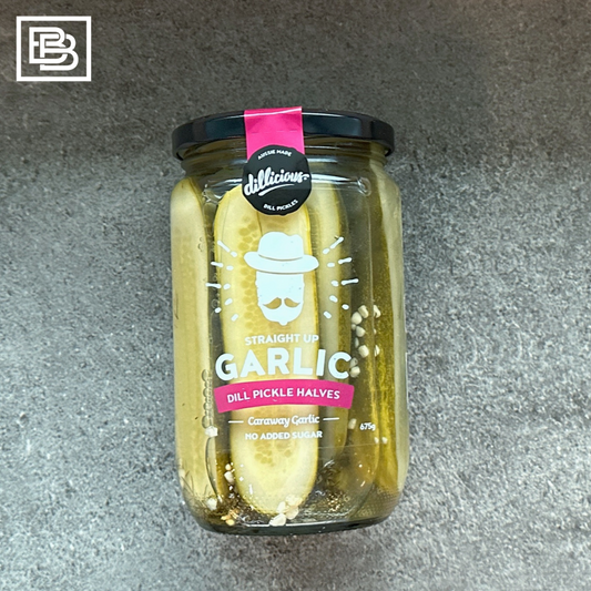Australian Garlic Dill Pickle Halves, Condiments