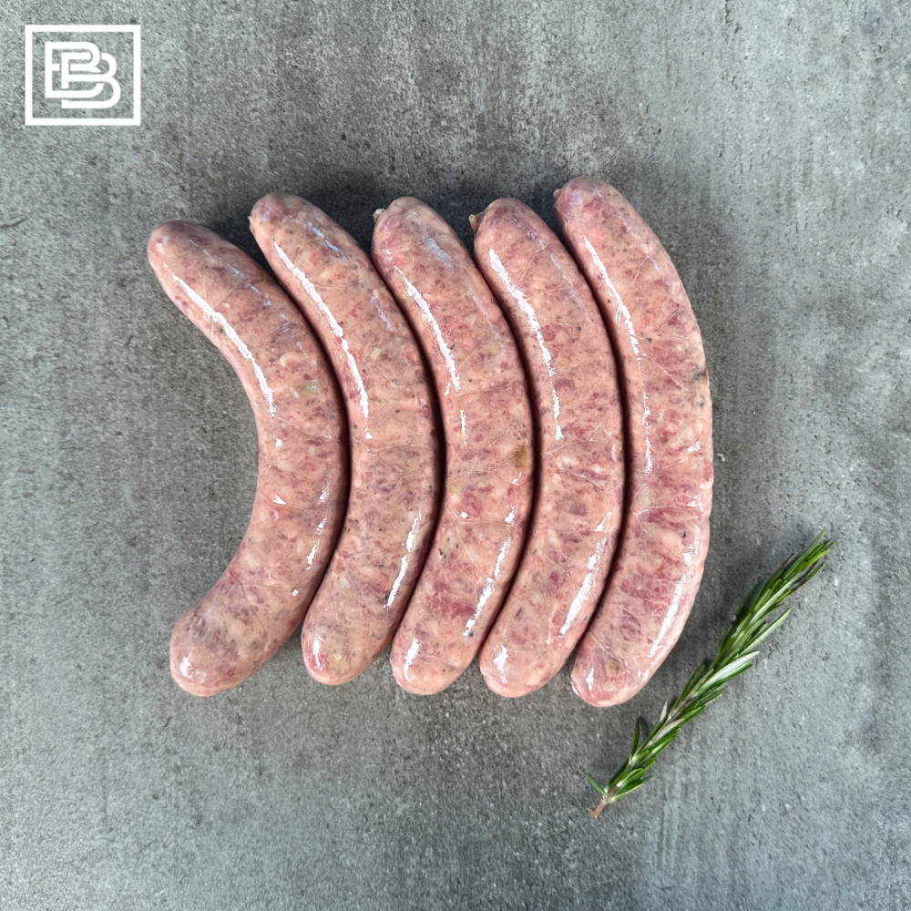 Lamb, Roasted Garlic & Rosemary Thick Sausage Frozen - 5pcs [500g]  "Gluten Free"