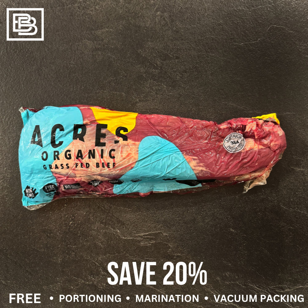 Acres - Organic Grass Fed Tenderloin - Whole Slab ($100 Deposit, Balance Payment To Update Before Delivery)