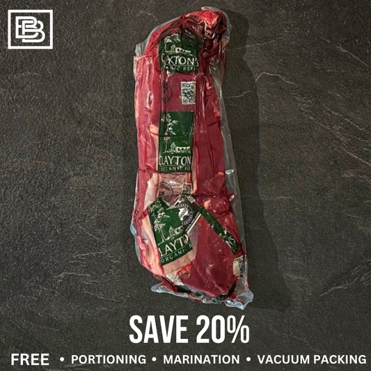 Clayton's Organic Grass Fed Tenderloin - Whole Slab ($100 Deposit, Balance Payment To Update Before Delivery)