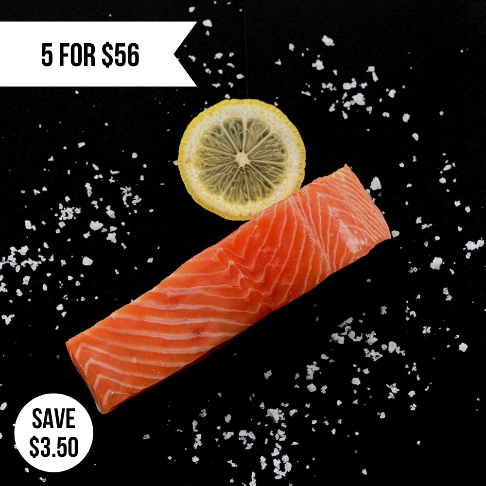 5pkts x 150g Fresh Akaroa NZ King Salmon Portions