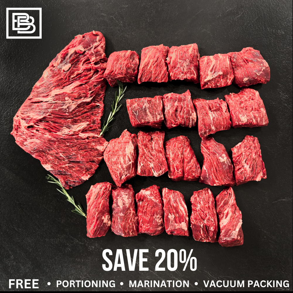 Tender Valley Grain Fed MB3+ Black Angus Bavette - Whole Slab ($200 Deposit, Balance Payment To Update Before Delivery)