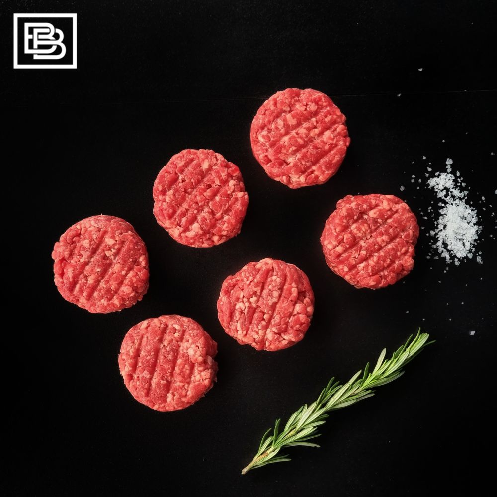 King Island Yearling Grass Fed Angus Beef Burger Sliders [6x60g] "Gluten Free" [Add on Options Available]