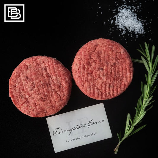 Dry Aged Livingstone Full Blood Wagyu Burger Frozen "Gluten Free"  [Quantity Options Available]