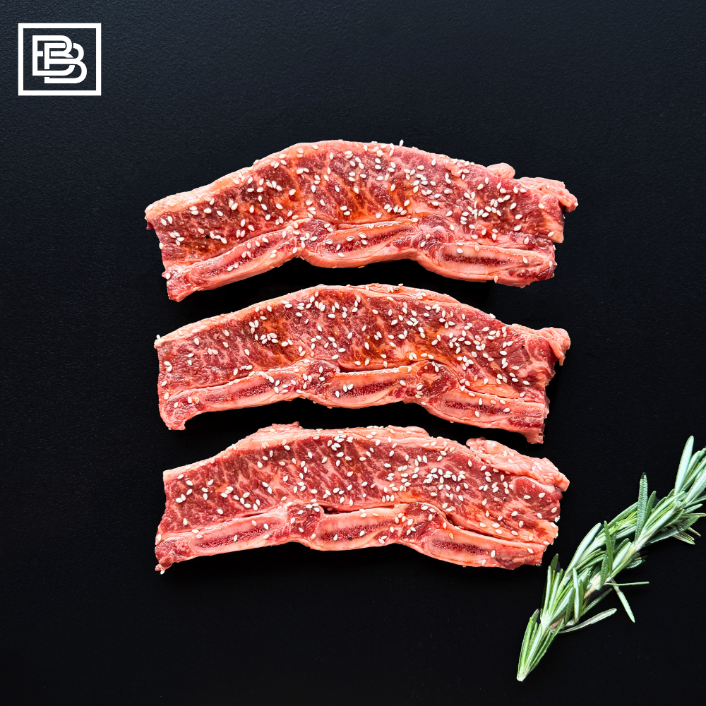 Portoro - Grain Fed MB2+ Black Angus Short Ribs - Galbi Cut in Yakiniku Sesame Marinade [330-360G]