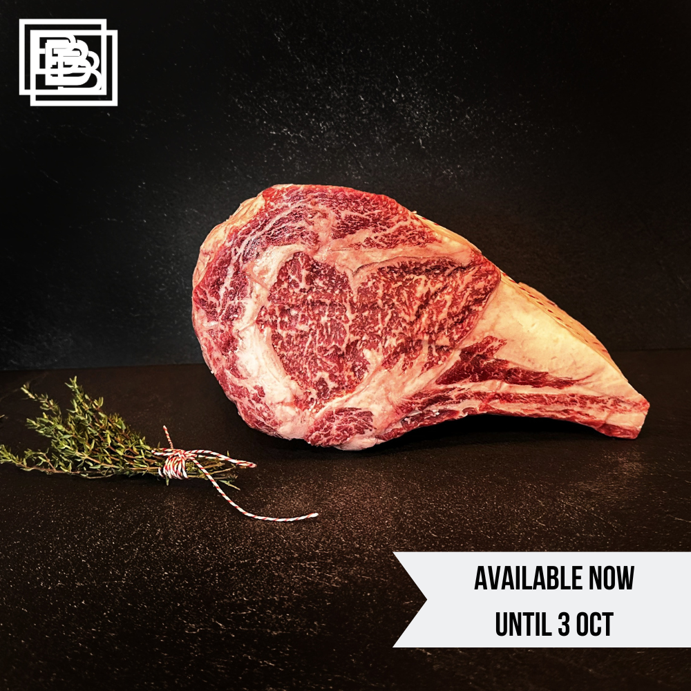 30-40 Days Dry Aged W. Black Wagyu Rib Eye on the Bone MB8/9+ [1.1-1.2kg]