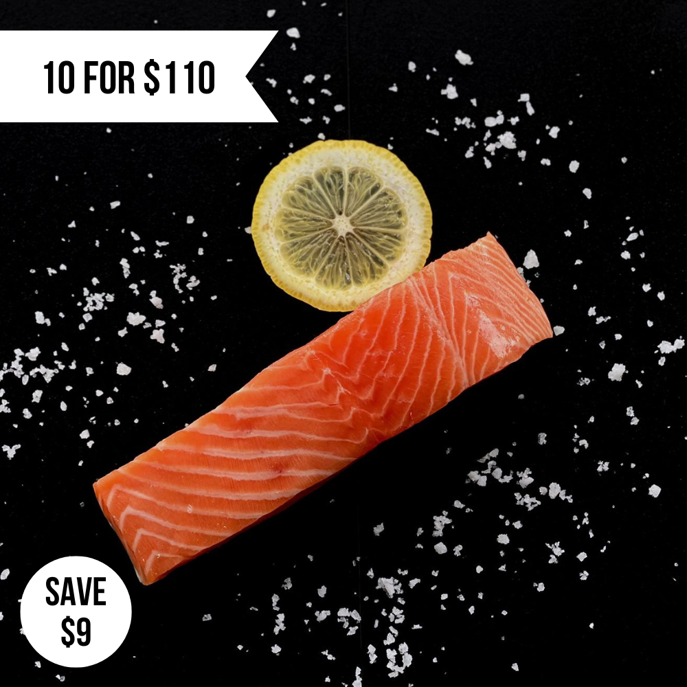 10pkts x 150g Fresh Akaroa NZ King Salmon Portions