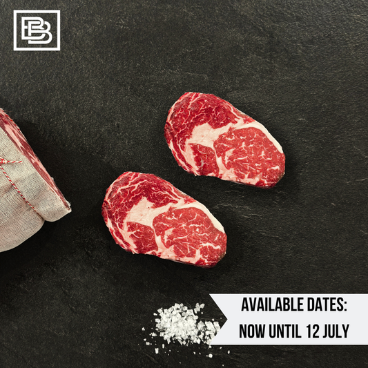 30-40 Days Dry Aged Rum Tender Valley Grain Fed MB3+ Black Angus Rib Eye Steak [Weight Options Available]