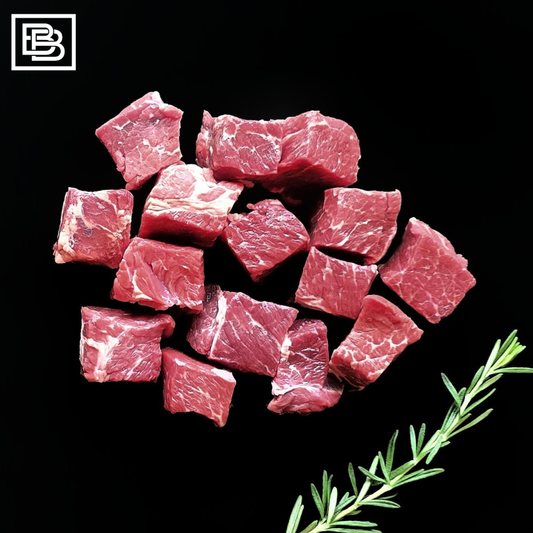 King Island Yearling Angus Grass Fed - Diced Beef Chuck [400g]